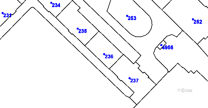 Parcela st. 236 v KÚ Havířov-město, Katastrální mapa