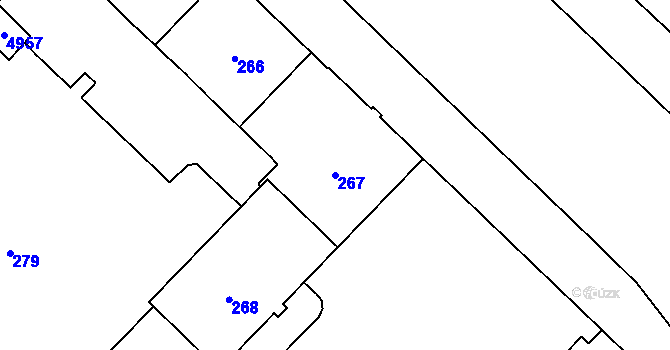 Parcela st. 267 v KÚ Havířov-město, Katastrální mapa