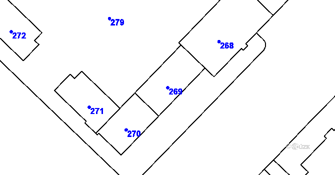 Parcela st. 269 v KÚ Havířov-město, Katastrální mapa