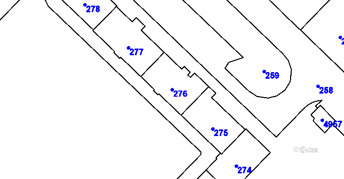 Parcela st. 276 v KÚ Havířov-město, Katastrální mapa