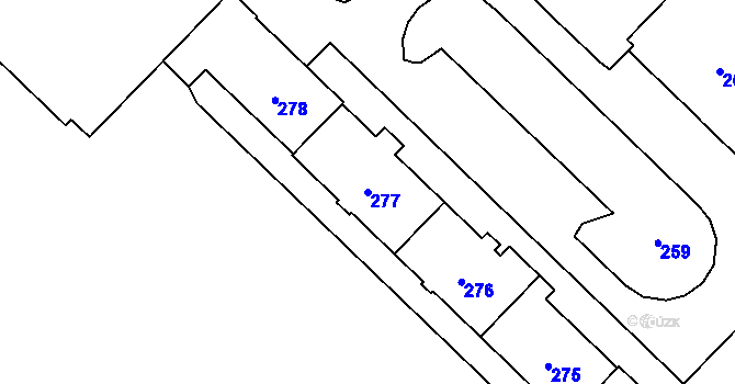 Parcela st. 277 v KÚ Havířov-město, Katastrální mapa