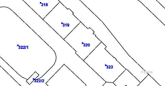 Parcela st. 320 v KÚ Havířov-město, Katastrální mapa