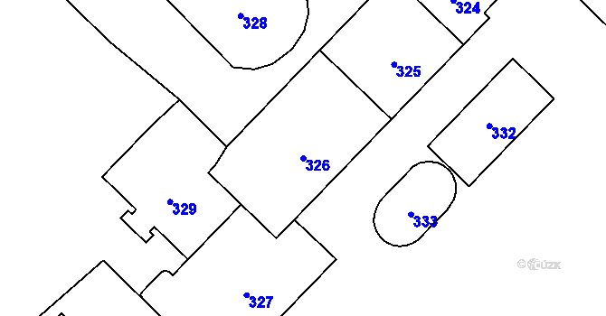 Parcela st. 326 v KÚ Havířov-město, Katastrální mapa
