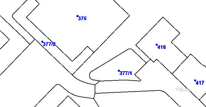 Parcela st. 377 v KÚ Havířov-město, Katastrální mapa