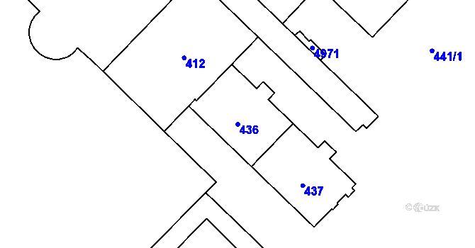 Parcela st. 436 v KÚ Havířov-město, Katastrální mapa