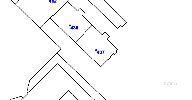 Parcela st. 437 v KÚ Havířov-město, Katastrální mapa