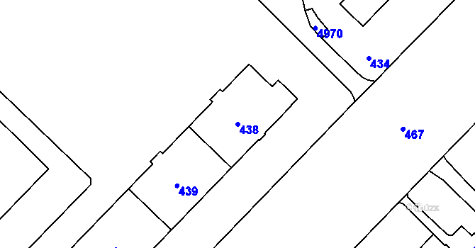 Parcela st. 438 v KÚ Havířov-město, Katastrální mapa