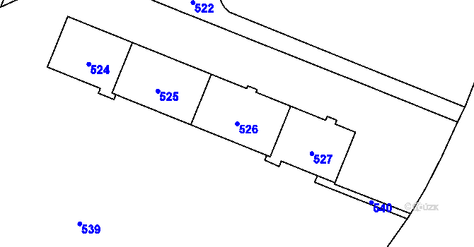 Parcela st. 526 v KÚ Havířov-město, Katastrální mapa