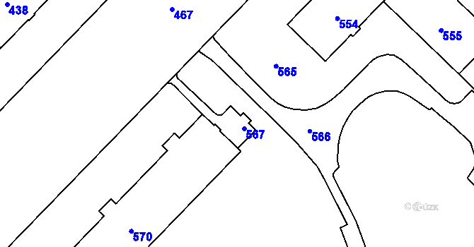 Parcela st. 567 v KÚ Havířov-město, Katastrální mapa