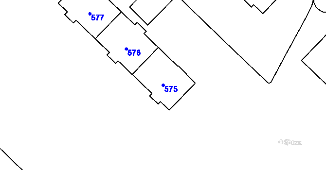 Parcela st. 575 v KÚ Havířov-město, Katastrální mapa