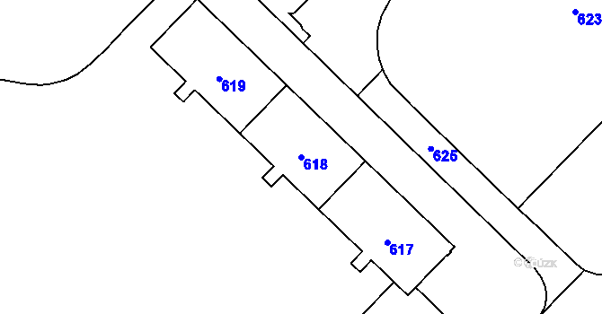 Parcela st. 618 v KÚ Havířov-město, Katastrální mapa