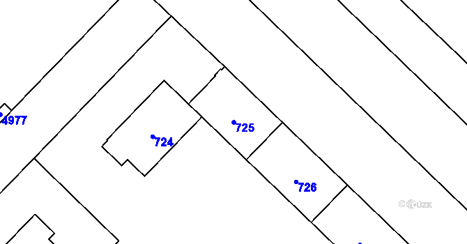 Parcela st. 725 v KÚ Havířov-město, Katastrální mapa