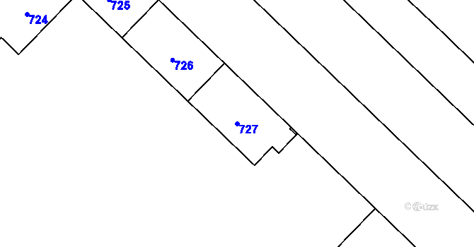 Parcela st. 727 v KÚ Havířov-město, Katastrální mapa
