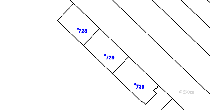 Parcela st. 729 v KÚ Havířov-město, Katastrální mapa