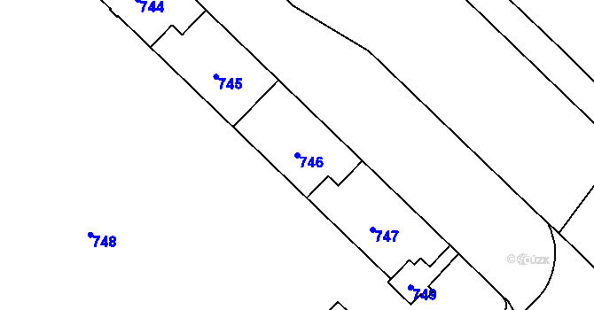 Parcela st. 746 v KÚ Havířov-město, Katastrální mapa
