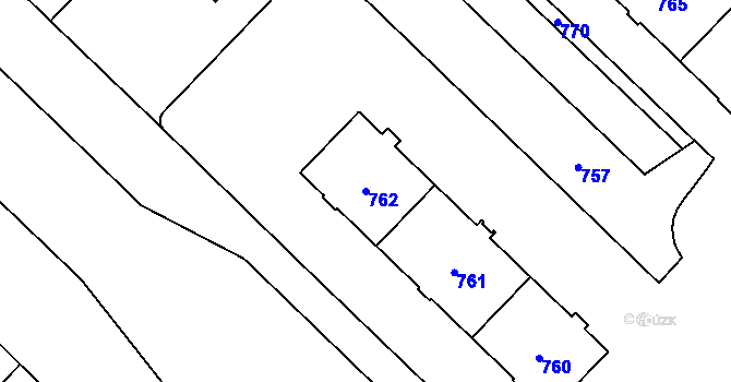 Parcela st. 762 v KÚ Havířov-město, Katastrální mapa