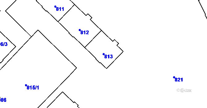 Parcela st. 813 v KÚ Havířov-město, Katastrální mapa