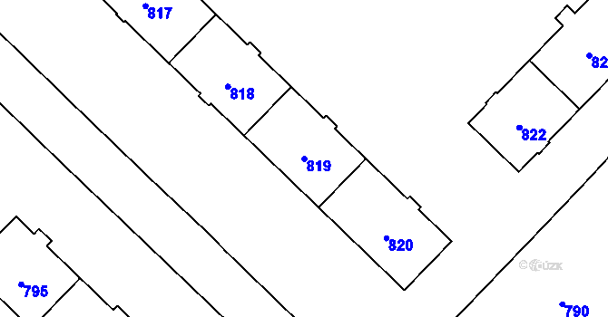 Parcela st. 819 v KÚ Havířov-město, Katastrální mapa