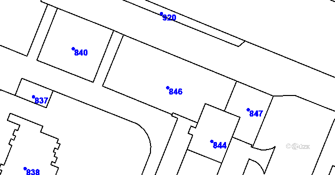 Parcela st. 846 v KÚ Havířov-město, Katastrální mapa