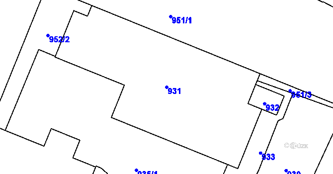 Parcela st. 931 v KÚ Havířov-město, Katastrální mapa