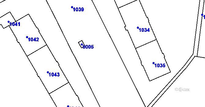 Parcela st. 1040 v KÚ Havířov-město, Katastrální mapa
