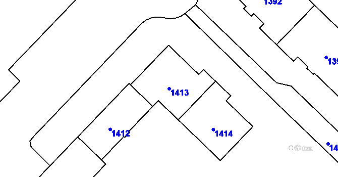 Parcela st. 1413 v KÚ Havířov-město, Katastrální mapa