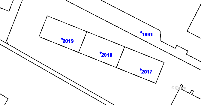 Parcela st. 2018 v KÚ Havířov-město, Katastrální mapa