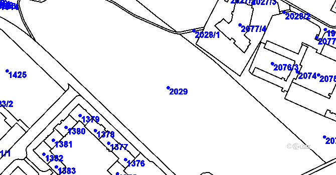 Parcela st. 2029 v KÚ Havířov-město, Katastrální mapa