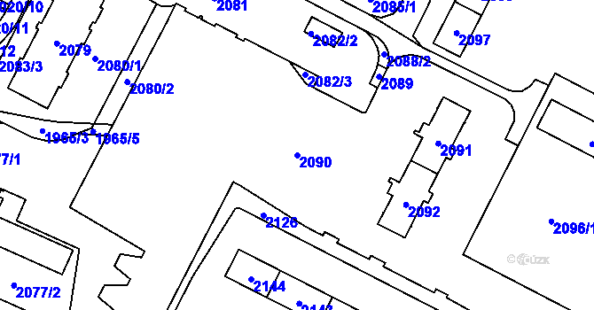 Parcela st. 2090 v KÚ Havířov-město, Katastrální mapa