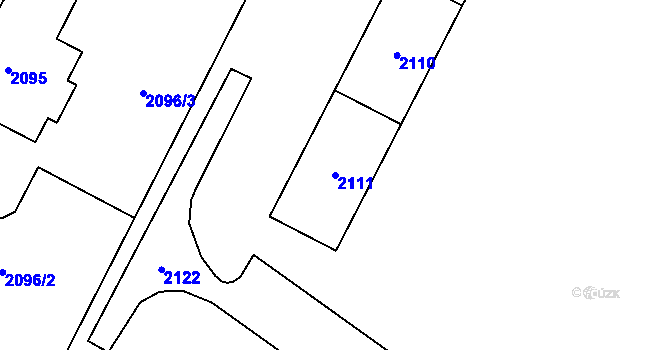 Parcela st. 2111 v KÚ Havířov-město, Katastrální mapa