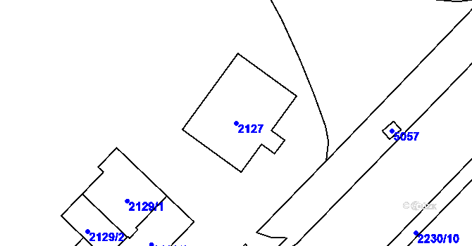 Parcela st. 2127 v KÚ Havířov-město, Katastrální mapa