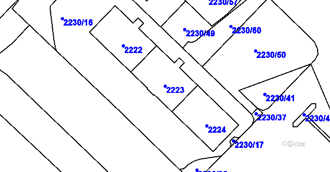 Parcela st. 2223 v KÚ Havířov-město, Katastrální mapa