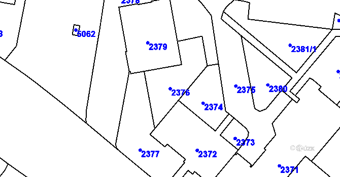 Parcela st. 2376 v KÚ Havířov-město, Katastrální mapa