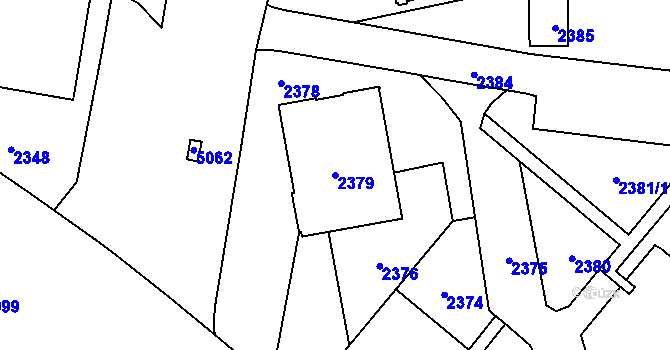 Parcela st. 2379 v KÚ Havířov-město, Katastrální mapa