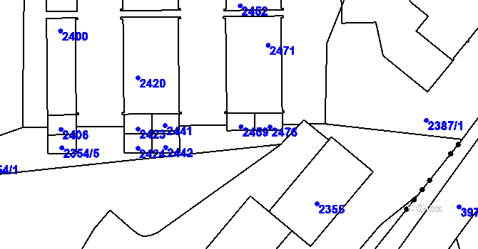 Parcela st. 2459 v KÚ Havířov-město, Katastrální mapa