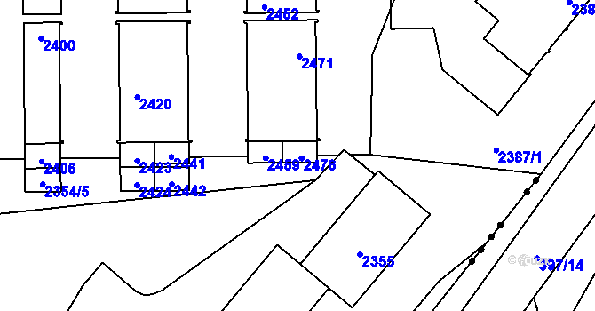 Parcela st. 2476 v KÚ Havířov-město, Katastrální mapa