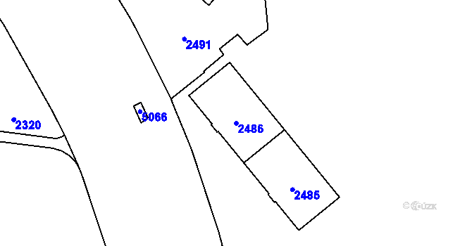 Parcela st. 2486 v KÚ Havířov-město, Katastrální mapa