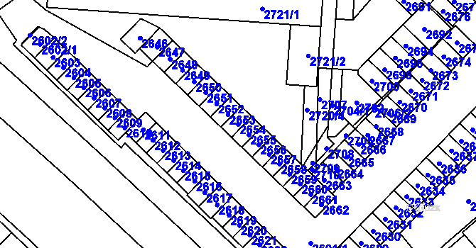 Parcela st. 2654 v KÚ Havířov-město, Katastrální mapa