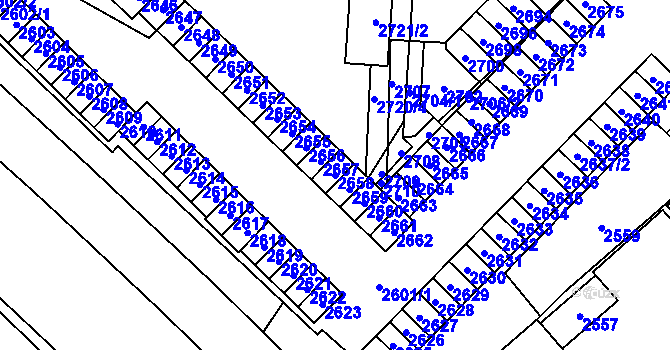 Parcela st. 2658 v KÚ Havířov-město, Katastrální mapa
