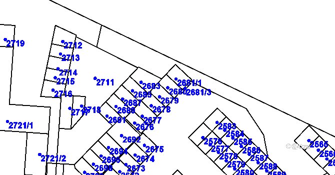 Parcela st. 2680 v KÚ Havířov-město, Katastrální mapa