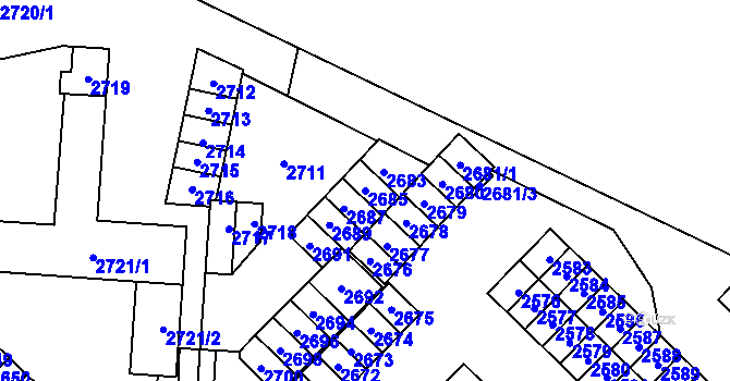 Parcela st. 2685 v KÚ Havířov-město, Katastrální mapa