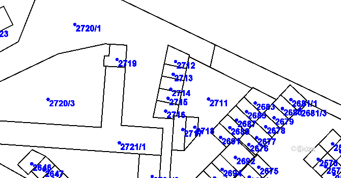 Parcela st. 2714 v KÚ Havířov-město, Katastrální mapa