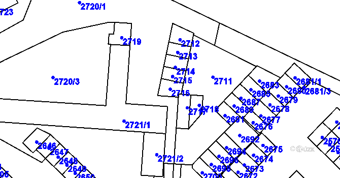 Parcela st. 2716 v KÚ Havířov-město, Katastrální mapa
