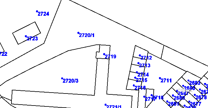 Parcela st. 2719 v KÚ Havířov-město, Katastrální mapa