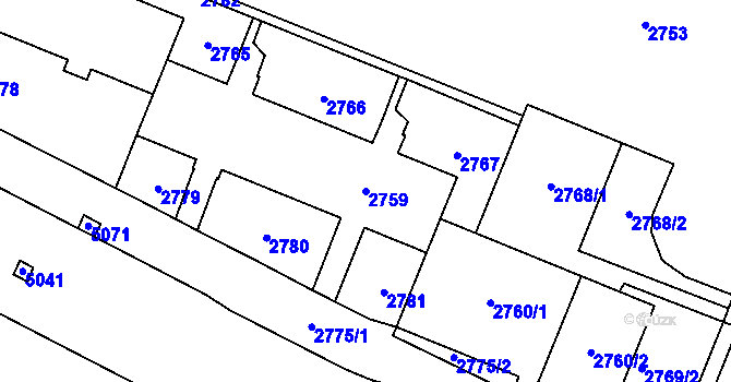 Parcela st. 2759 v KÚ Havířov-město, Katastrální mapa