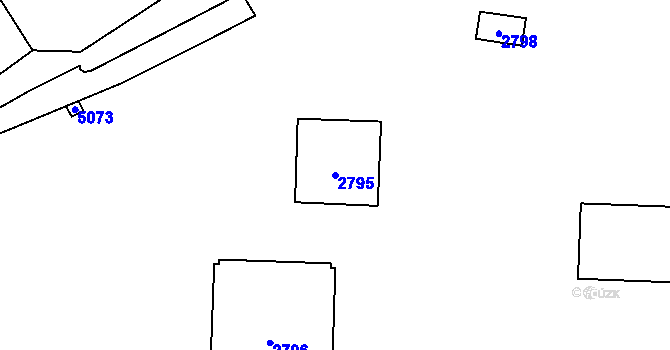 Parcela st. 2795 v KÚ Havířov-město, Katastrální mapa