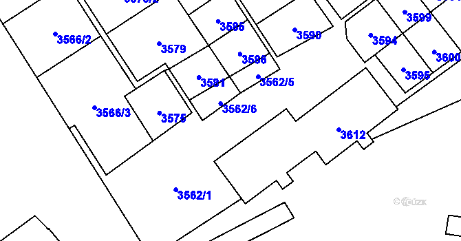 Parcela st. 3562 v KÚ Havířov-město, Katastrální mapa