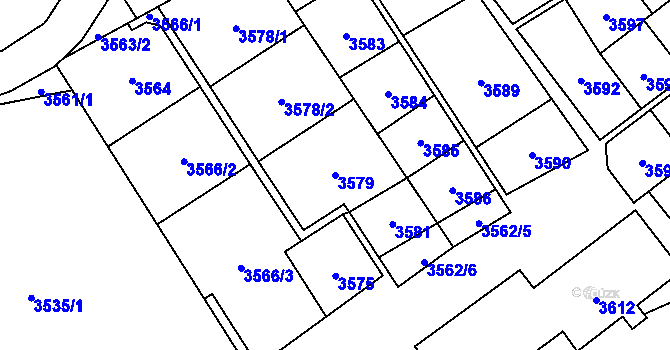 Parcela st. 3579 v KÚ Havířov-město, Katastrální mapa