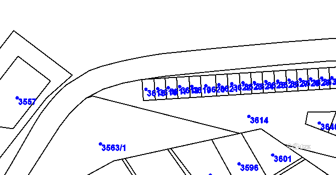 Parcela st. 3617 v KÚ Havířov-město, Katastrální mapa