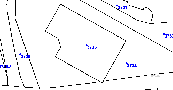 Parcela st. 3735 v KÚ Havířov-město, Katastrální mapa